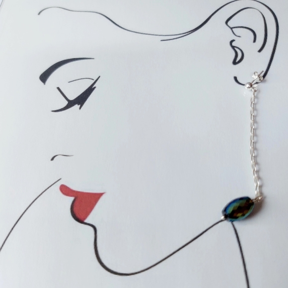 925 Sterling Silver Minimalist earring - Picture 2 of 4